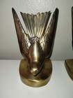 Vintage Pm Craftmans Brass Bird Bookends Art Nouveau Set Of 2 Pmc