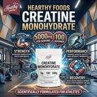 Hearthy Foods Creatine Monohydrate Micronized Powder 500g - 100 Servings  5000mg