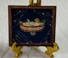 Vintage Antique Victorian Die Cut Framed  Union Case  Antique Fabric  Baby  Tub
