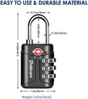 4 Pack Tsa Approved Luggage Lock  Combination Travel Padlock  3-digit Waterproof