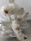 Vntg 1960s Kirk Perma Floss 12   White Tabletop Tree Bottle Brush Style Freeship