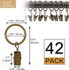 42 Pack Curtain Rings With Clips 1 26  Metal Drapery Rings 1  Rod Compatible Rus