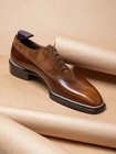 New Custom Made Men s Brown Leather Suede Oxford Lace Up Fashion Formal Shoe Men