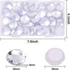 50pcs 30mm  1 18inch  Flat Back Round Acrylic Rhinestone Self-adhesive Plasti   