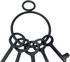 5 Wrought Iron Jailer Keys On Ring Replica Re-enactment Western Prison Prop