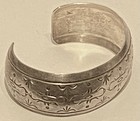    navajo Native American Sterling Silver 6  Etched Cuff Bracelet - Marked K             