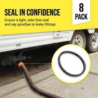  8 Pack  Rv Sewer Hose Replacement Gaskets - Rubber Seal Fittings