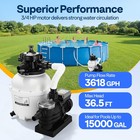 13  Sand Filter Pump 0 75hp 3618gph Pool Filter System W  24h Timer 6 Way Valve