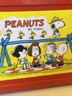 1966 Vtg Peanuts Camp Snoopy Lunchbox W thermos Woodstock Red Plastic Lunch Box