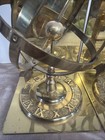 Vintage Pair Of Solid Brass Armillary Sphere Bookends