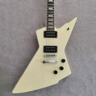 Cream White Explorer Style Electric Guitar Hh Pickups Mahogany Body Rosewood Fb