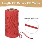 Macrame Cord 4mm X 109 Yard  Cotton Rope Twisted  for Plant Hangers -red