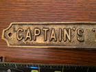 Vintage Nautical Salvage Captain s Toilet Brass Door Plate Sign Big