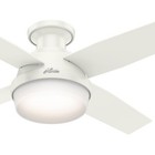 Hunter Fan 44 In Low Profile Fresh White Indoor Ceiling Fan W Light Kit 4 Blade