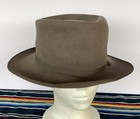 Vintage Portis Crest Swansback Band Fedora Hat Mens 7 1 4 Made In Usa