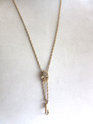 Vintage Goldette Fleur De Lis Slide Watch  pendant  Chain Necklace