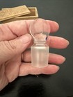 Vintage Apothecary Medicine Bottle Glass Stopper Lollipop Shape W  Wood Box Blue