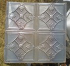 24 x24  Antique Victorian Ceiling Tin Tile Chic Beaded Lace Cottage Fleur De Li