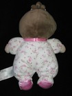 Little Me Plush Doll Baby Lovey Rattle Pink Floral Brunette Brown Hair 2019