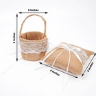 Burlap Natural White Lace Flower Girl Basket Ring Bearer Pillow Wedding Party