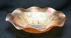 Jeanette Iris   Herringbone Iridescent Large Scallop Fruit Bowl Excellent Cond 