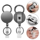 2 Pcs Retractable Badge Reel Id Card Holders Heavy Duty With Belt Clip Key Ring