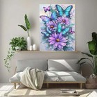 Blue Butterfly Diamond Art Kits For Adults Beginners butterfly Flower Diamond Pa