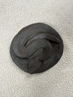 Vintage Realistic Coiled Diamondback Rattlesnake Snake Plaster Sculpture 8 