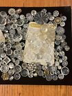 Vtg Lot  1 2 Lbs Fancy Glass Plastic Rhinestone Clear Buttons
