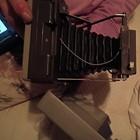 Polaroid Automatic 210 Land Camera Gray Vintage Instant Camera  Blk Leather Case