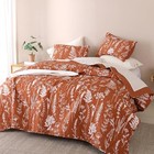  Bed Spread Boho Quilt With Floral Pattern Microfiber Quilts King Terracotta