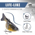 3 5pcs Multi Jointed Bait Bionic Fishing Lures Lot Crankbait Bass Trout Tackle