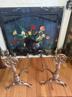 Antique Cast Iron Fireplace Andirons