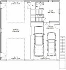 40x40 Apartment With 2-car 1-rv Garage - Pdf Floorplan - 964 Sqft - Model 1a
