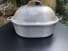 Vintage Century Silver Seal Hammered Aluminum Roaster W lid Metal Craft Corp