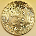 Mw29921 Czechoslovakia  Silver 100 Korun 1948 Charles University-600th Anniv  Bu