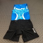 Zoot Triathlon Suit Mens L Blue Black Floral Sleeveless Padded Cycling One Piece