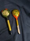 Vintage Russian Khokhloma Hand Painted Wooden Spoon Set Ussr Folk Art Original L