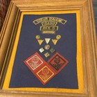 Vintage Wwii Era 1940s Cub Scouts Bsa Pins Patches Framed Coeur D alene Id