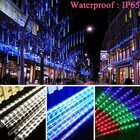 192 288 Led Meteor Shower Lights Fairy String Light Falling Rain Tree Xmas Decor