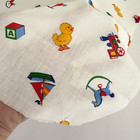 Vintage Baby Nursery Fabric Primary Colors Ducklings Toys Cotton Blend 20  X 44 