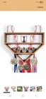Wooden Baseball Display Case Wall Holder For Balls Medals   Championship Rings 