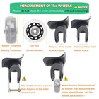 Luggage Suitcase Wheels Replacement 1 97 x0 71  50x18mm  Rubber Swivel Transpare