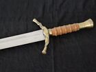 40    Viking Sword Medieval Sharp Battle Ready Wide Bronze Hilt Twist Sheath Girth