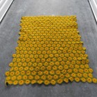 Vintage Handmade Crochet Sunflower Afghan Throw Blanket 36x52 Granny Square 70s