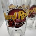 Hard Rock Cafe Pint Glass Budweiser Beer Logo Base Dallas Tx 30 Years Set Of 6