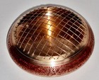 Vintage 1960 s Red Inlaid Enameled Brass Flower Frog Potpourri Holder Made India