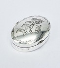 Vintage Sterling Silver Oval Pill   Trinket Box London Import 1988