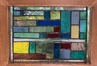 Handmade Lead Stained Glass Window Wood Frame Squares  high Quality Glass 