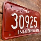 Beautiful  Unissued  N  O  S  1964 Indiana Motorcycle License Plate  30925